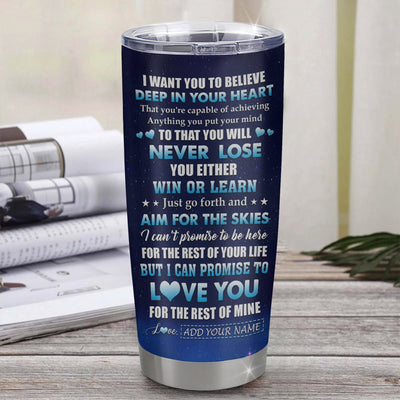 Personalized To My Nephew Tumbler From Uncle Believe Your Heart Nephew Gift Birthday Graduation Christmas Custom Stainless Steel Cup Travel Mug | siriusteestore