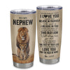 Personalized To My Nephew Tumbler From Uncle Lion Stainless Steel Cup Never Forget That I Love You Nephew Birthday Gifts Graduation Christmas Custom Travel Mug | siriusteestore