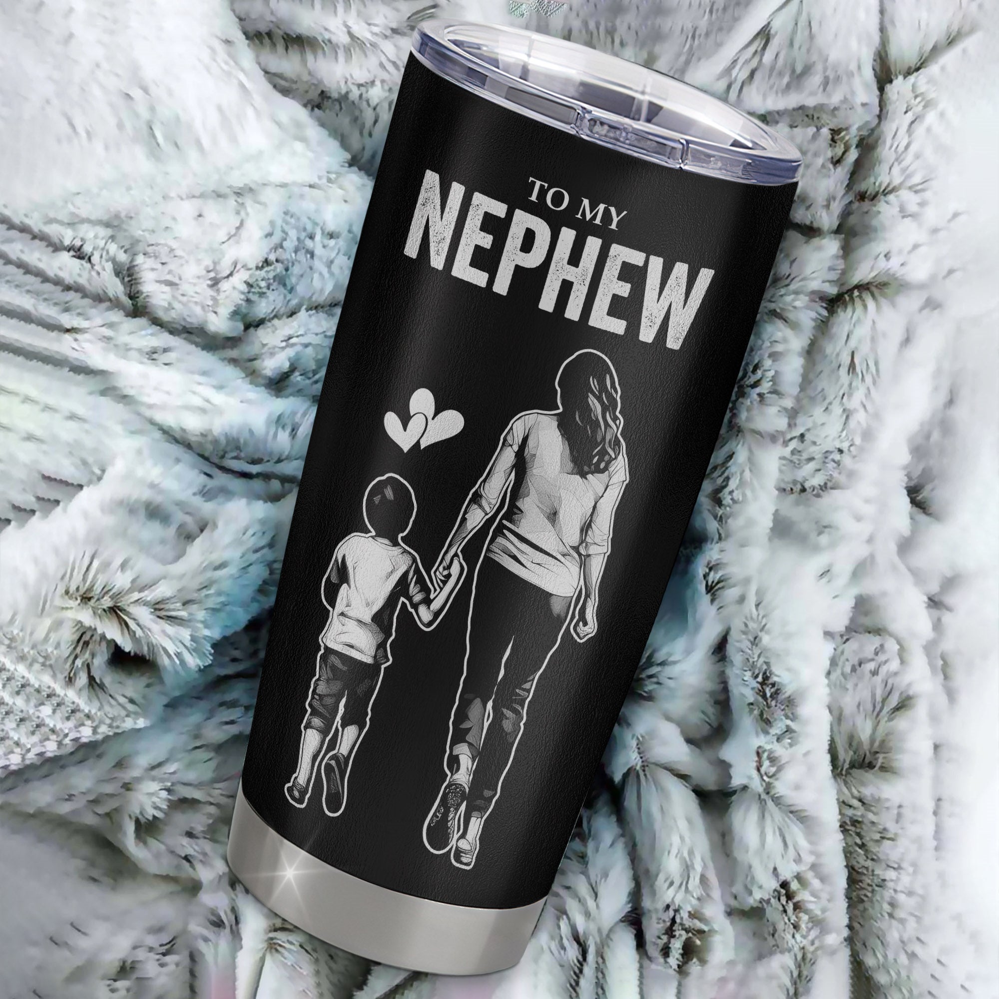 Personalized To My Nephew Tumbler Stainless Steel Cup I Love You Forever From Aunt Nephew Birthday Gifts Christmas Thanksgiving Graduation Custom Travel Mug | siriusteestore