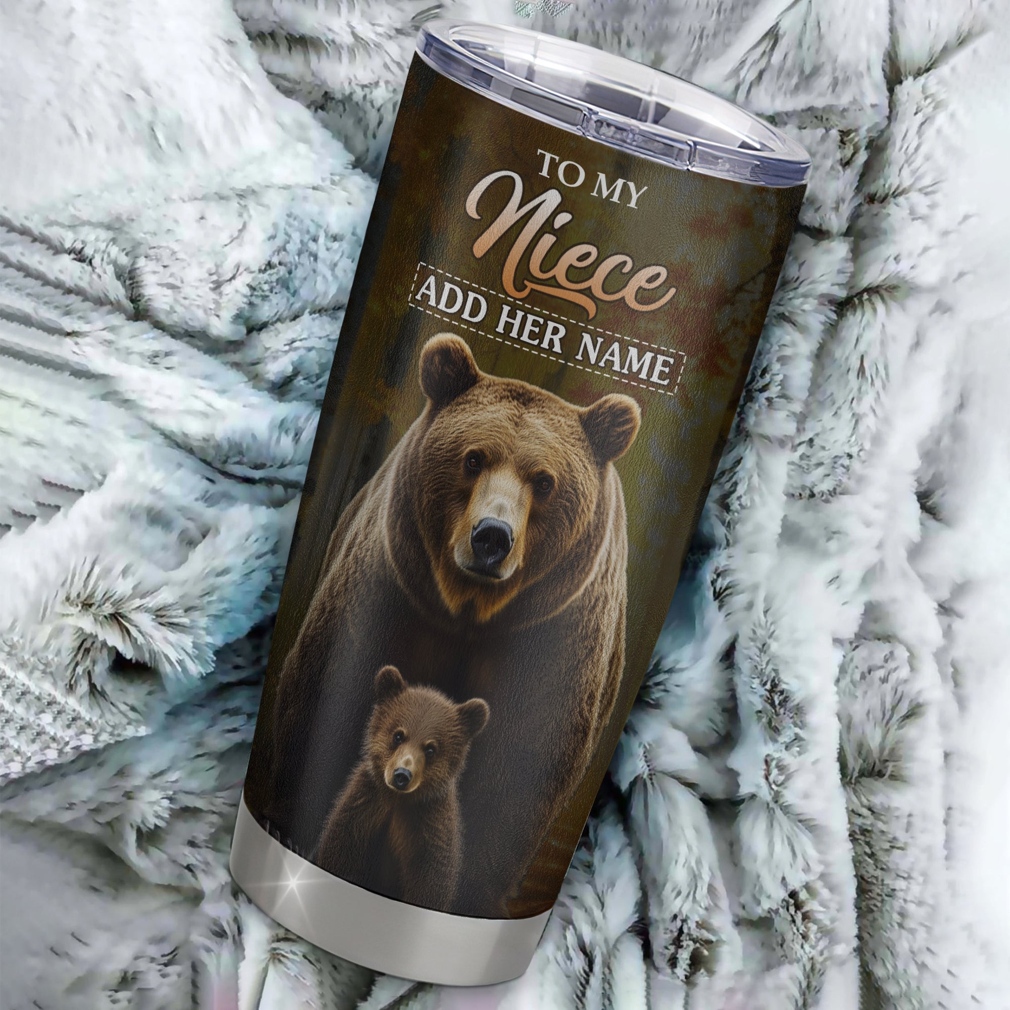 Personalized To My Niece Bear Tumbler From Aunt Uncle Auntie Every Day Laugh Love Live Niece Birthday Gifts Graduation Christmas Custom Stainless Steel Travel Mug | siriusteestore