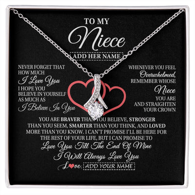 Alluring Beauty Necklace 14K White Gold Finish | 1 | Personalized To My Niece  Birthday Gifts From Uncle Aunt Always Love You Niece Gifts Necklace Jewelry Graduation Christmas Customized Gift Box Message Card | siriusteestore.myshopify