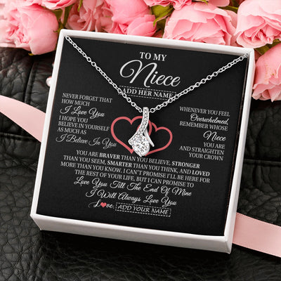 Alluring Beauty Necklace 14K White Gold Finish | 2 | Personalized To My Niece  Birthday Gifts From Uncle Aunt Always Love You Niece Gifts Necklace Jewelry Graduation Christmas Customized Gift Box Message Card | siriusteestore.myshopify