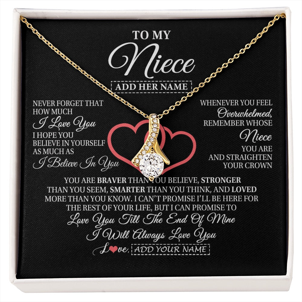 Alluring Beauty Necklace 18K Yellow Gold Finish | 1 | Personalized To My Niece  Birthday Gifts From Uncle Aunt Always Love You Niece Gifts Necklace Jewelry Graduation Christmas Customized Gift Box Message Card | siriusteestore.myshopify