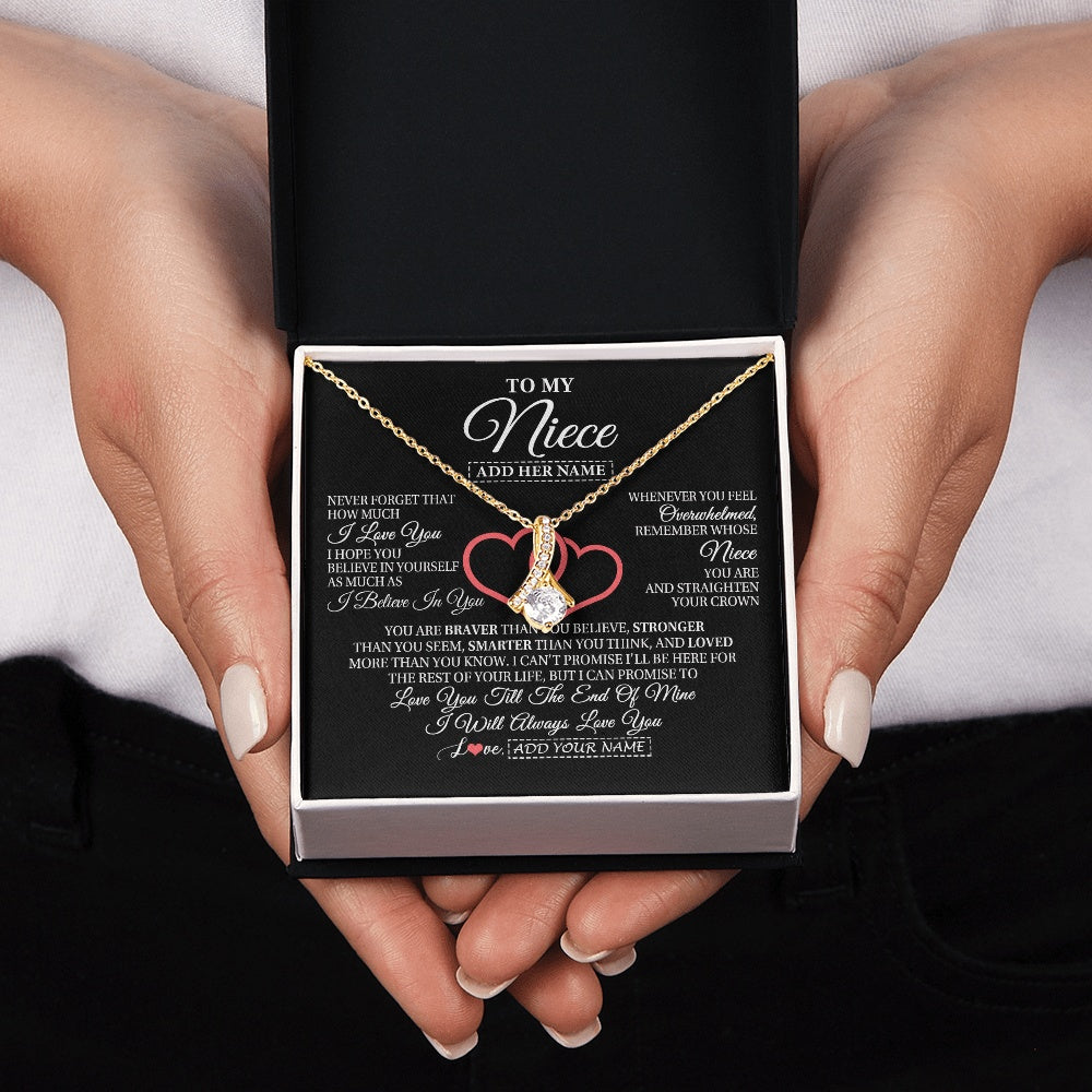 Alluring Beauty Necklace 18K Yellow Gold Finish | 2 | Personalized To My Niece  Birthday Gifts From Uncle Aunt Always Love You Niece Gifts Necklace Jewelry Graduation Christmas Customized Gift Box Message Card | siriusteestore.myshopify
