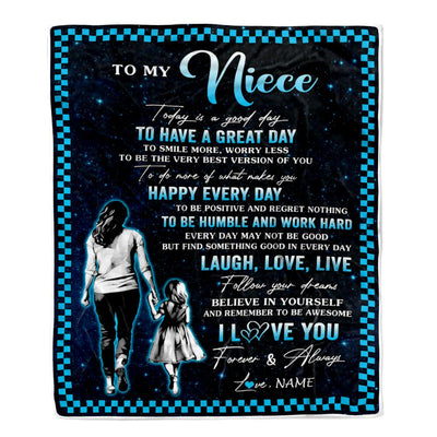 Personalized To My Niece Blanket From Aunt Auntie Every Day Laugh Love Live Aunt Niece Birthday Gifts Graduation Christmas Customized Fleece Throw Blanket | siriusteestore