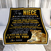 Personalized To My Niece Blanket From Aunt Auntie Lion My Only Wish For You Niece Birthday Graduation Christmas Customized Bed Fleece Throw Blanket | siriusteestore