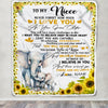 Personalized To My Niece Blanket From Aunt Auntie Never Forget I Love You Sunflower Elephant Niece Birthday Christmas Customized Bed Fleece Throw Blanket | siriusteestore