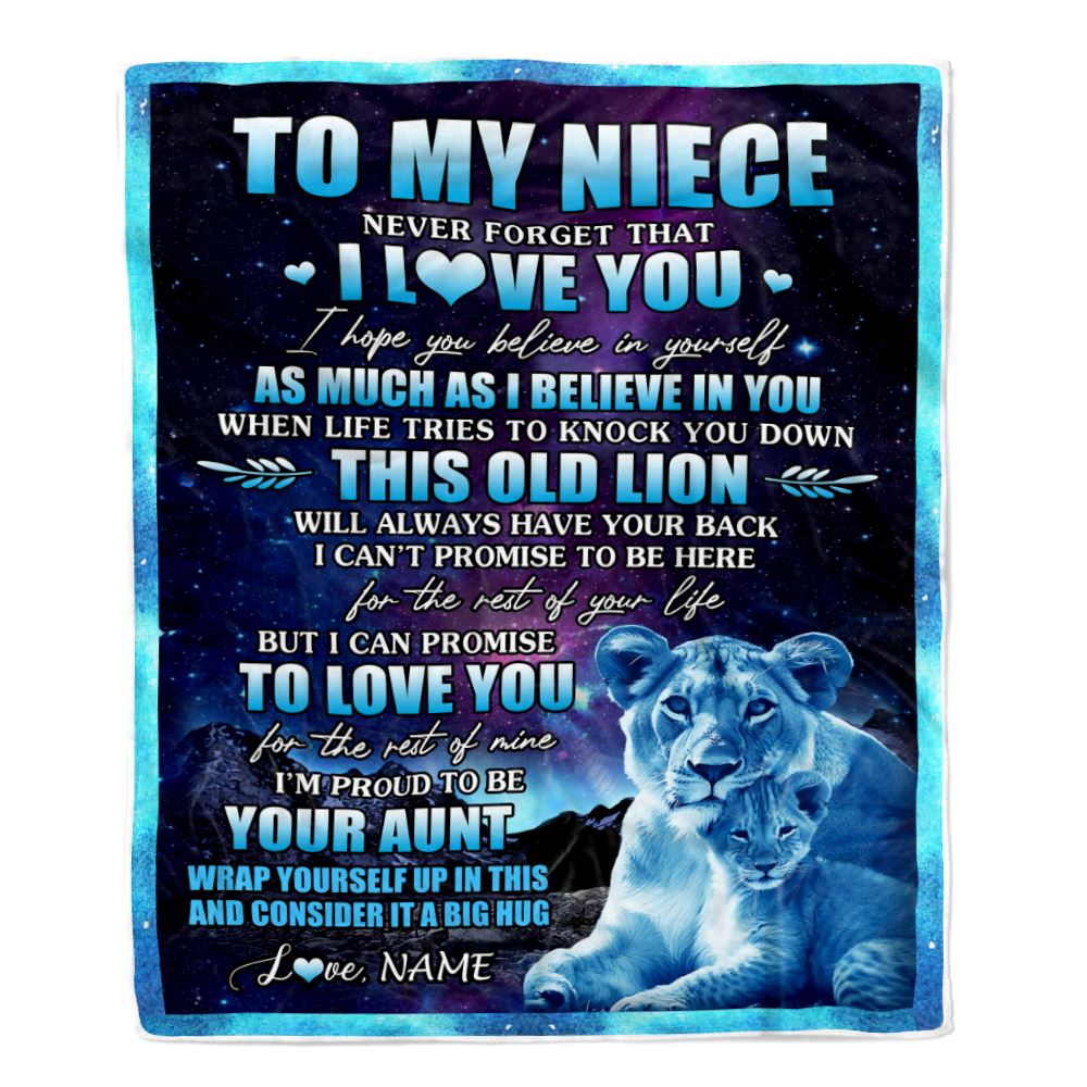 Personalized To My Niece Blanket From Aunt Auntie Never Forget That I Love You Niece Birthday Gifts Graduation Christmas Fleece Throw Blanket | siriusteestore