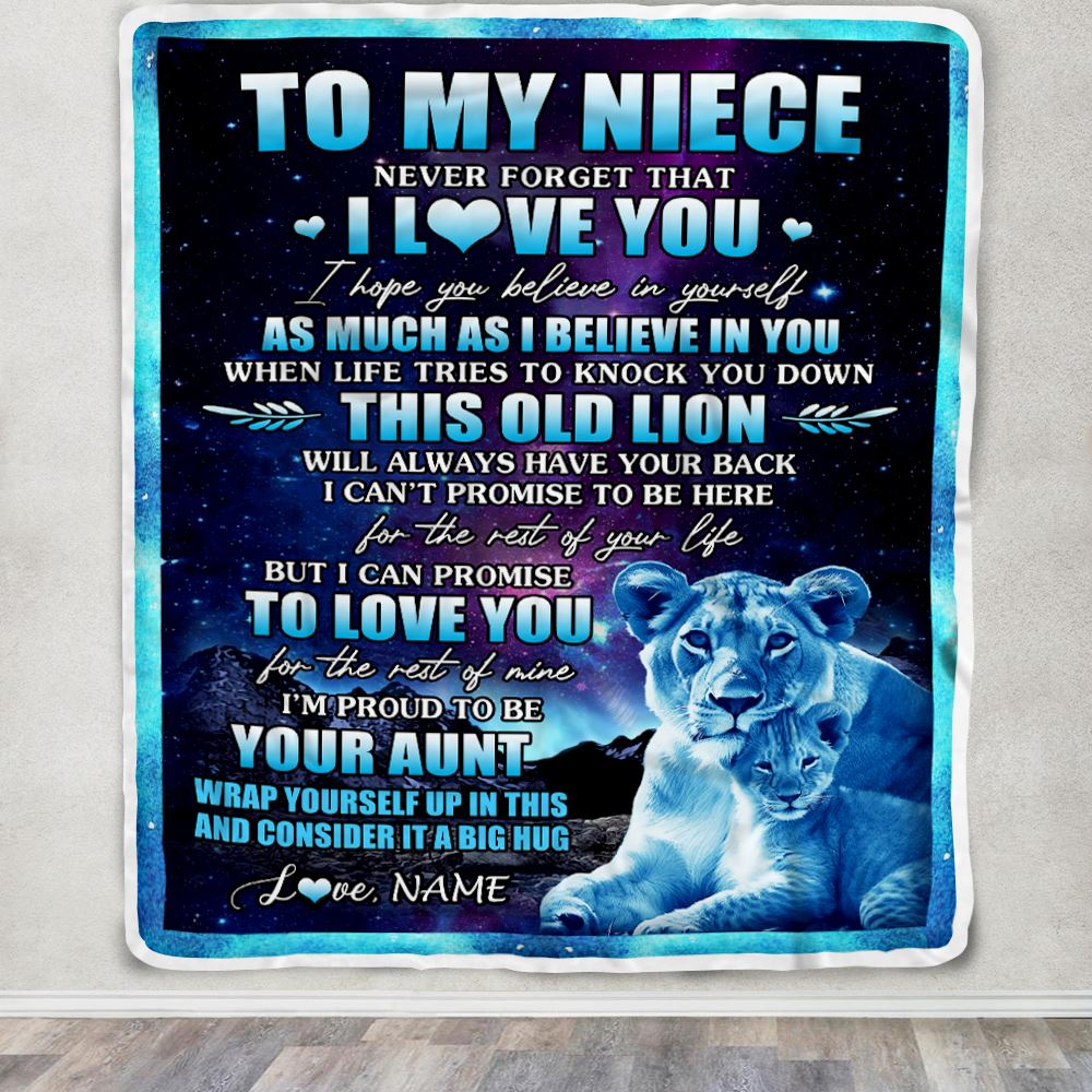 Personalized To My Niece Blanket From Aunt Auntie Never Forget That I Love You Niece Birthday Gifts Graduation Christmas Fleece Throw Blanket | siriusteestore