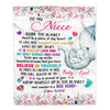 Personalized To My Niece Blanket From Aunt Auntie Titi It A Big Hug Elephant Baby Niece Birthday Christmas Customized Bed Quilt Fleece Throw Blanket | siriusteestore