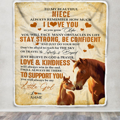 Personalized To My Niece Blanket From Aunt Auntie Uncle Always Remember I Love You Horse Niece Birthday Graduation Christmas Customized Fleece Throw Blanket | siriusteestore