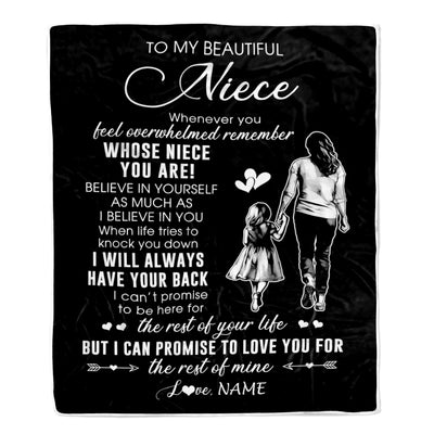 Personalized To My Niece Blanket From Aunt Auntie Whenever You Feel Overwhelmed Niece Birthday Graduation Christmas Customized Bed Fleece Throw Blanket | siriusteestore