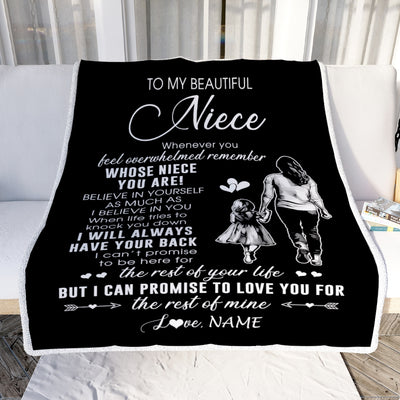 Personalized To My Niece Blanket From Aunt Auntie Whenever You Feel Overwhelmed Niece Birthday Graduation Christmas Customized Bed Fleece Throw Blanket | siriusteestore