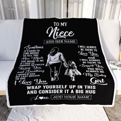 Personalized To My Niece Blanket From Aunt Sometimes It's Hard Niece Birthday Gifts Graduation Christmas Customized Fleece Throw Blanket | siriusteestore