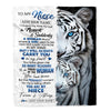Personalized To My Niece Blanket From Aunt Uncle Auntie I Close My Eyes White Tiger Niece Birthday Gifts Graduation Christmas Custom Fleece Throw Blanket | siriusteestore