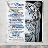 Personalized To My Niece Blanket From Aunt Uncle Auntie I Close My Eyes White Tiger Niece Birthday Gifts Graduation Christmas Custom Fleece Throw Blanket | siriusteestore