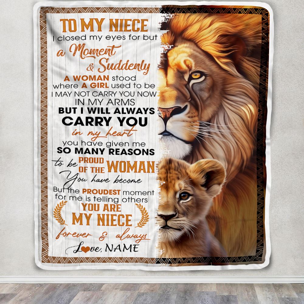 Personalized To My Niece Blanket From Aunt Uncle Auntie I Closed My Eyes Great Niece Birthday Gifts Graduation Christmas Customized Fleece Throw Blanket | siriusteestore
