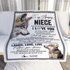 Personalized To My Niece Blanket From Aunt Uncle Just Do You Best Laugh Love Live Wolf Niece Birthday Graduation Christmas Customized Bed Fleece Throw Blanket | siriusteestore