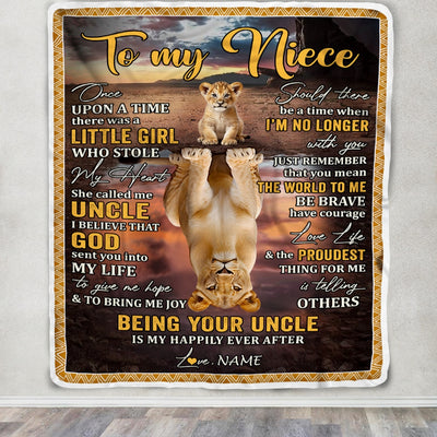 Personalized To My Niece Blanket From Dad Father Being Your Dad Is My Happily Ever Niece Birthday Gifts Graduation Christmas Customized Fleece Throw Blanket | siriusteestore