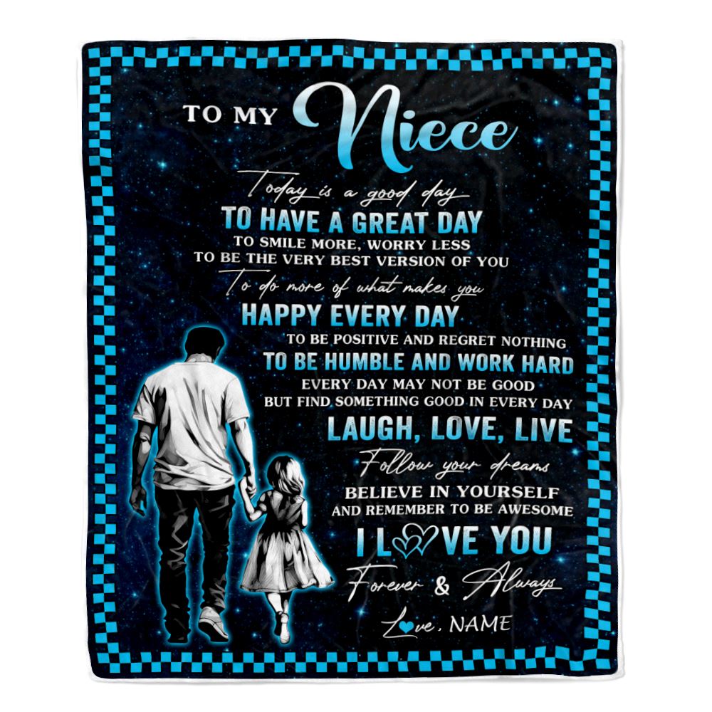 Personalized To My Niece Blanket From Uncle Every Day Laugh Love Live Uncle Niece Birthday Gifts Graduation Christmas Customized Fleece Throw Blanket | siriusteestore