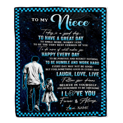 Personalized To My Niece Blanket From Uncle Every Day Laugh Love Live Uncle Niece Birthday Gifts Graduation Christmas Customized Fleece Throw Blanket | siriusteestore