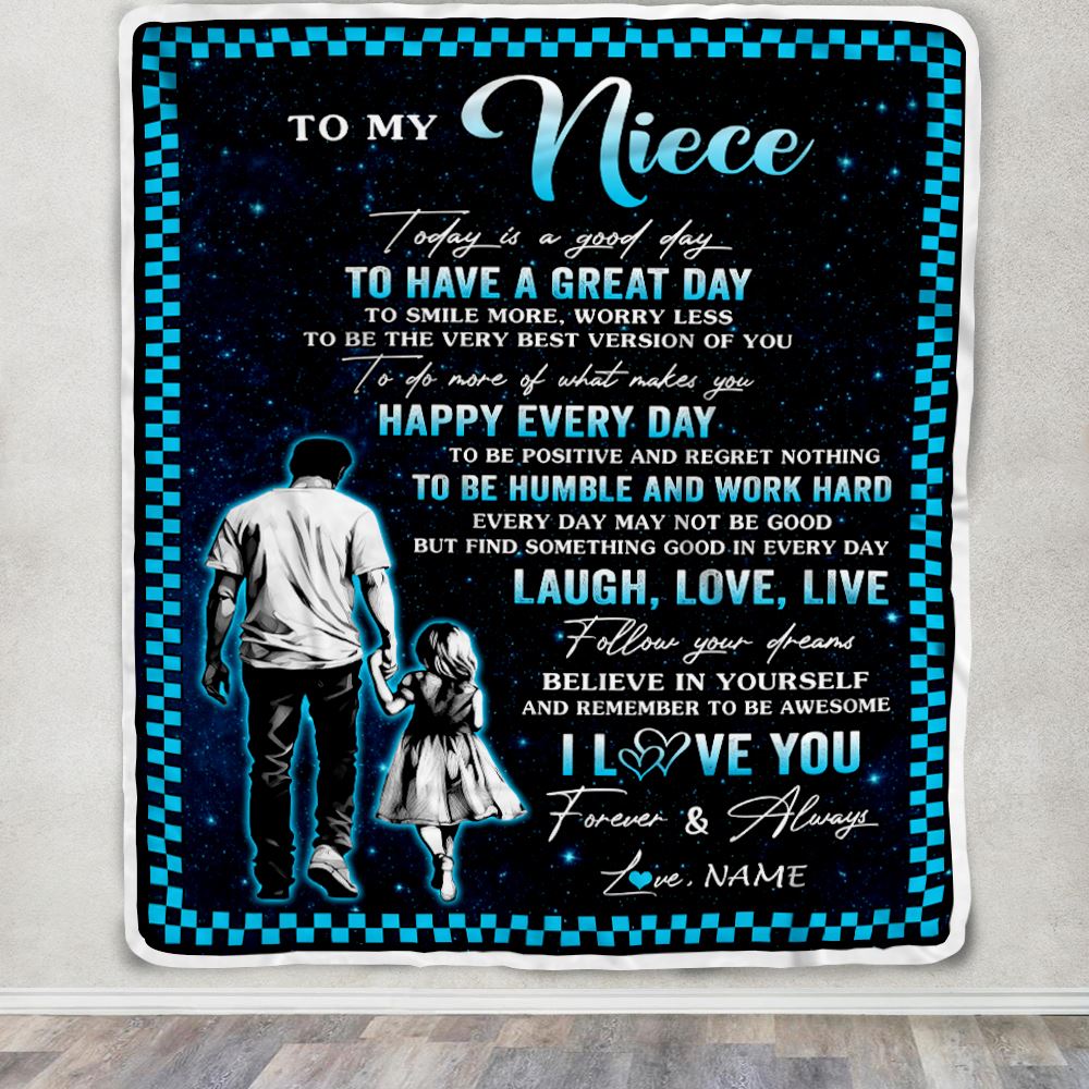 Personalized To My Niece Blanket From Uncle Every Day Laugh Love Live Uncle Niece Birthday Gifts Graduation Christmas Customized Fleece Throw Blanket | siriusteestore