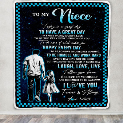 Personalized To My Niece Blanket From Uncle Every Day Laugh Love Live Uncle Niece Birthday Gifts Graduation Christmas Customized Fleece Throw Blanket | siriusteestore