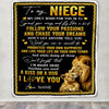 Personalized To My Niece Blanket From Uncle Lion My Only Wish For You Niece Birthday Graduation Christmas Customized Bed Fleece Throw Blanket | siriusteestore