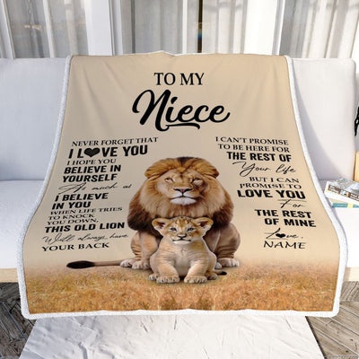 Personalized To My Niece Blanket From Uncle Lion Never Forget That I Love You Niece Birthday Gifts Graduation Christmas Customized Fleece Throw Blanket | siriusteestore