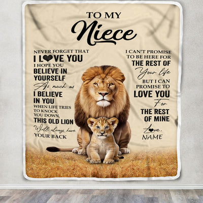 Personalized To My Niece Blanket From Uncle Lion Never Forget That I Love You Niece Birthday Gifts Graduation Christmas Customized Fleece Throw Blanket | siriusteestore