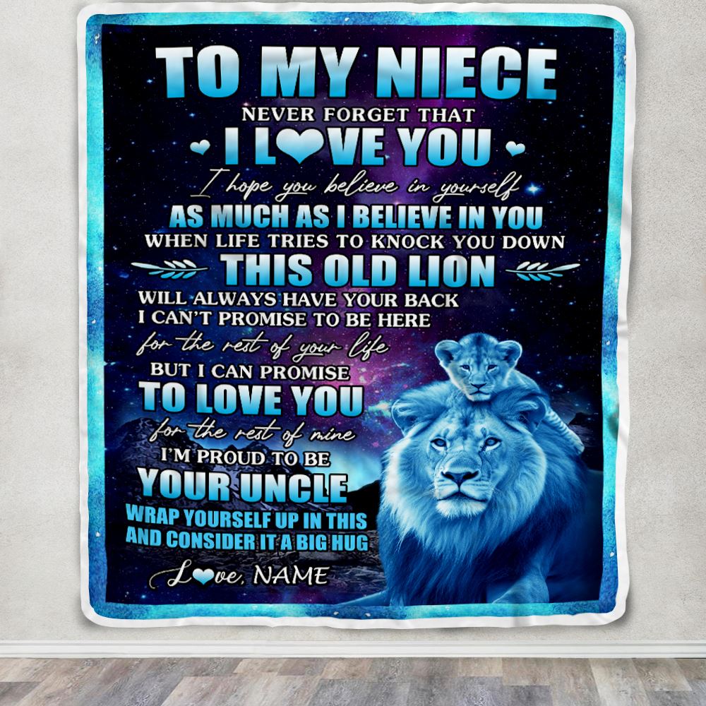 Personalized To My Niece Blanket From Uncle Never Forget That I Love You Niece Birthday Gifts Graduation Christmas Bed Fleece Throw Blanket | siriusteestore