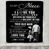 Personalized To My Niece Blanket From Uncle This Old Man Love You Niece Birthday Gifts Graduation Christmas Customized Bed Fleece Throw Blanket | siriusteestore