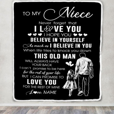 Personalized To My Niece Blanket From Uncle This Old Man Love You Niece Birthday Gifts Graduation Christmas Customized Bed Fleece Throw Blanket | siriusteestore