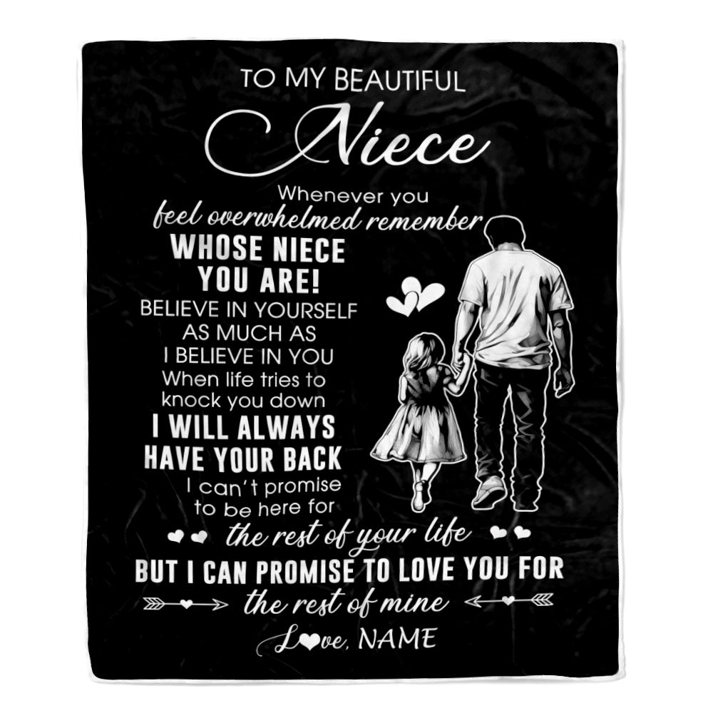 Personalized To My Niece Blanket From Uncle Whenever You Feel Overwhelmed Niece Birthday Graduation Christmas Customized Bed Fleece Throw Blanket | siriusteestore