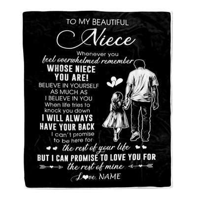 Personalized To My Niece Blanket From Uncle Whenever You Feel Overwhelmed Niece Birthday Graduation Christmas Customized Bed Fleece Throw Blanket | siriusteestore