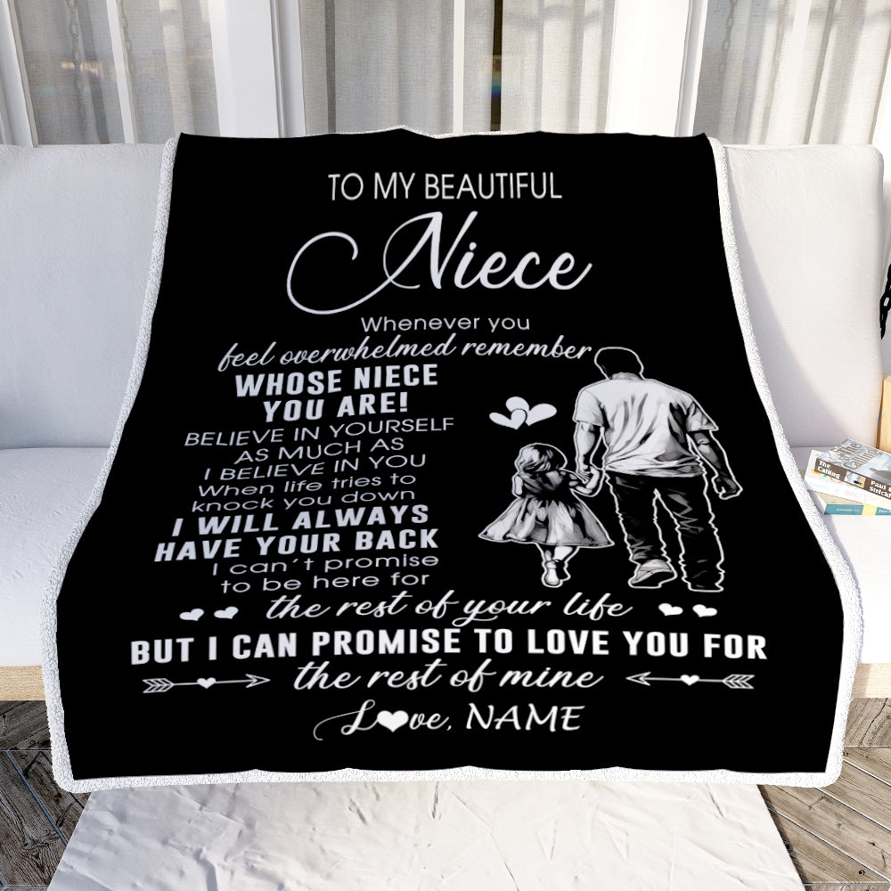 Personalized To My Niece Blanket From Uncle Whenever You Feel Overwhelmed Niece Birthday Graduation Christmas Customized Bed Fleece Throw Blanket | siriusteestore