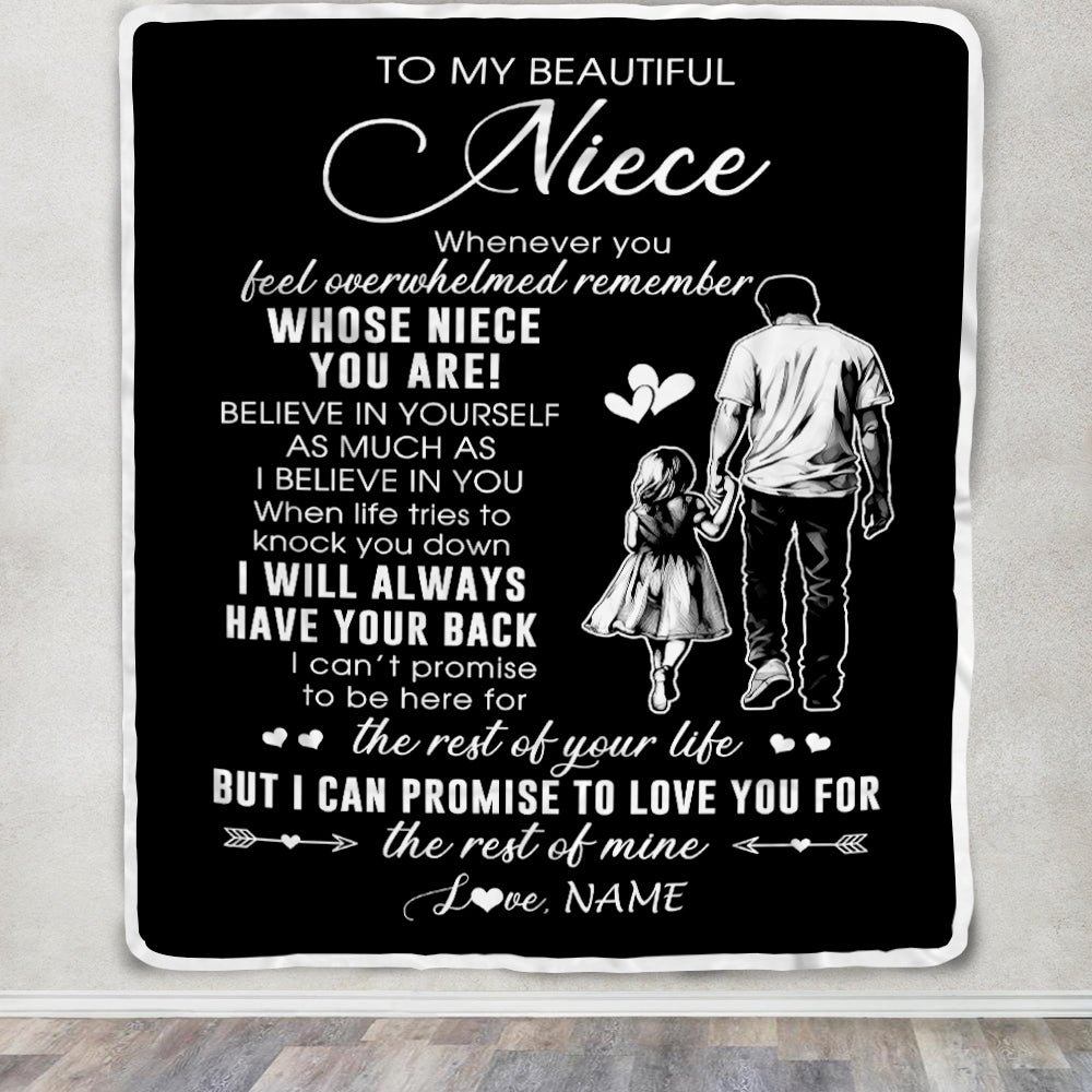 Personalized To My Niece Blanket From Uncle Whenever You Feel Overwhelmed Niece Birthday Graduation Christmas Customized Bed Fleece Throw Blanket | siriusteestore