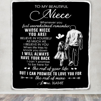 Personalized To My Niece Blanket From Uncle Whenever You Feel Overwhelmed Niece Birthday Graduation Christmas Customized Bed Fleece Throw Blanket | siriusteestore