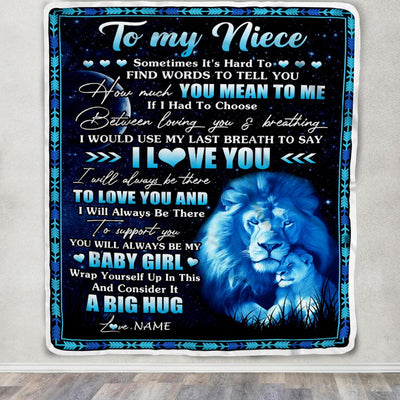 Personalized To My Niece Blanket From Uncle You Mean Yo Me My Baby Boy Lion Niece Birthday Graduation Christmas Customized Bed Fleece Throw Blanket | siriusteestore