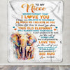 Personalized To My Niece Blanket Gift From Aunt Uncle Auntie This Old Elephant Love You Niece Birthday Graduation Christmas Customized Bed Fleece Throw Blanket | siriusteestore