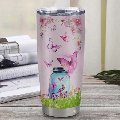 Personalized To My Niece Butterfly Tumbler From Aunt Auntie The Bond Between Niece Birthday Gifts Graduation Christmas Stainless Steel Insulated Custom Mug | siriusteestore