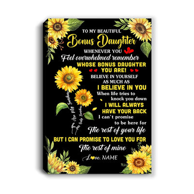 Personalized To My Niece Canvas From Uncle Aunt Auntie Whenever You Feel Sunflower Niece Birthday Gifts Graduation Christmas Custom Wall Art Print Framed Canvas | siriusteestore