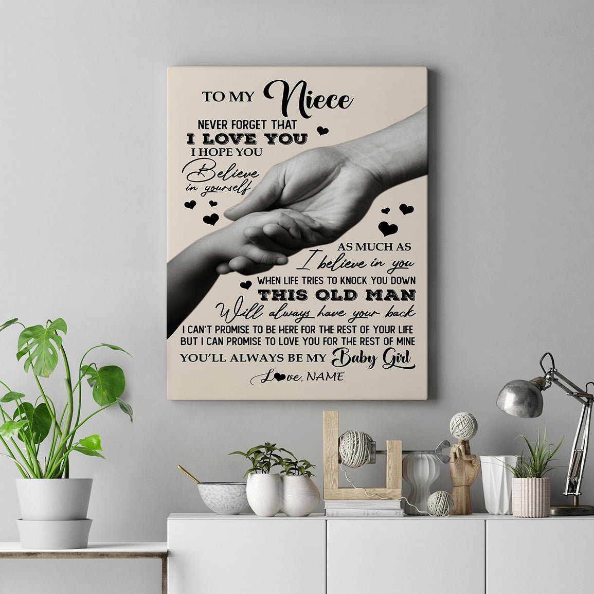 Personalized To My Niece Canvas From Uncle Never Forget That I Love You Niece For Birthday Gifts Graduation Christmas Custom Wall Art Print Framed Canvas | siriusteestore