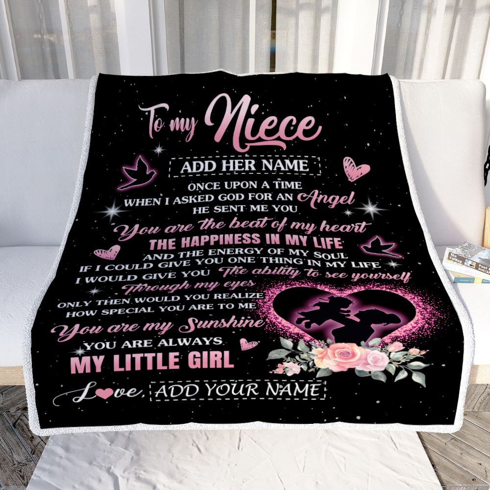 Personalized To My Niece From Aunt Auntie Blanket Once Upon A Time Birthday Graduation Gifts For Niece Gifts Christmas Customized Fleece Throw Blanket | siriusteestore