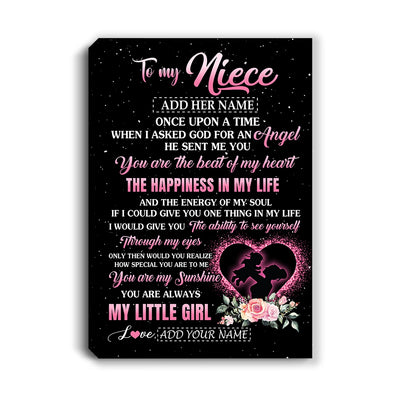 Personalized To My Niece From Aunt Auntie Canvas Once Upon A Time Birthday Graduation Gifts For Niece Gifts Christmas Custom Wall Art Print Framed Canvas | siriusteestore