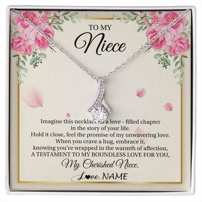 Alluring Beauty Necklace 14K White Gold Finish | 1 | Personalized To My Niece From Aunt Imagine This Necklace As A Love Niece Birthday Gifts Jewelry Graduation Christmas Customized Gift Box Message Card | siriusteestore