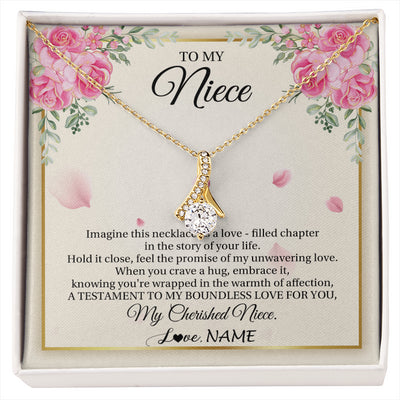 Alluring Beauty Necklace 18K Yellow Gold Finish | 1 | Personalized To My Niece From Aunt Imagine This Necklace As A Love Niece Birthday Gifts Jewelry Graduation Christmas Customized Gift Box Message Card | siriusteestore