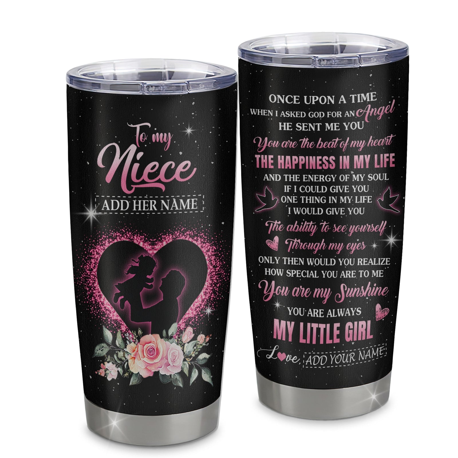 Personalized To My Niece From Uncle Tumbler Once Upon A Time Birthday Graduation Gifts For Niece Gifts Christmas Custom Stainless Steel Cup Travel Mug | siriusteestore