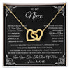 Interlocking Hearts Necklace 18K Yellow Gold Finish | 1 | Personalized To My Niece Gift From Aunt Uncle Necklace I Love You Believe In You Niece Birthday Gifts Graduation Christmas Customized Gift Box Message Card | siriusteestore