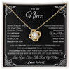 Love Knot Necklace 18K Yellow Gold Finish | 1 | Personalized To My Niece Gift From Aunt Uncle Necklace I Love You Believe In You Niece Birthday Gifts Graduation Christmas Customized Gift Box Message Card | siriusteestore